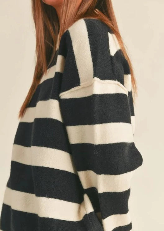 Mallarie Color Block Striped Sweater