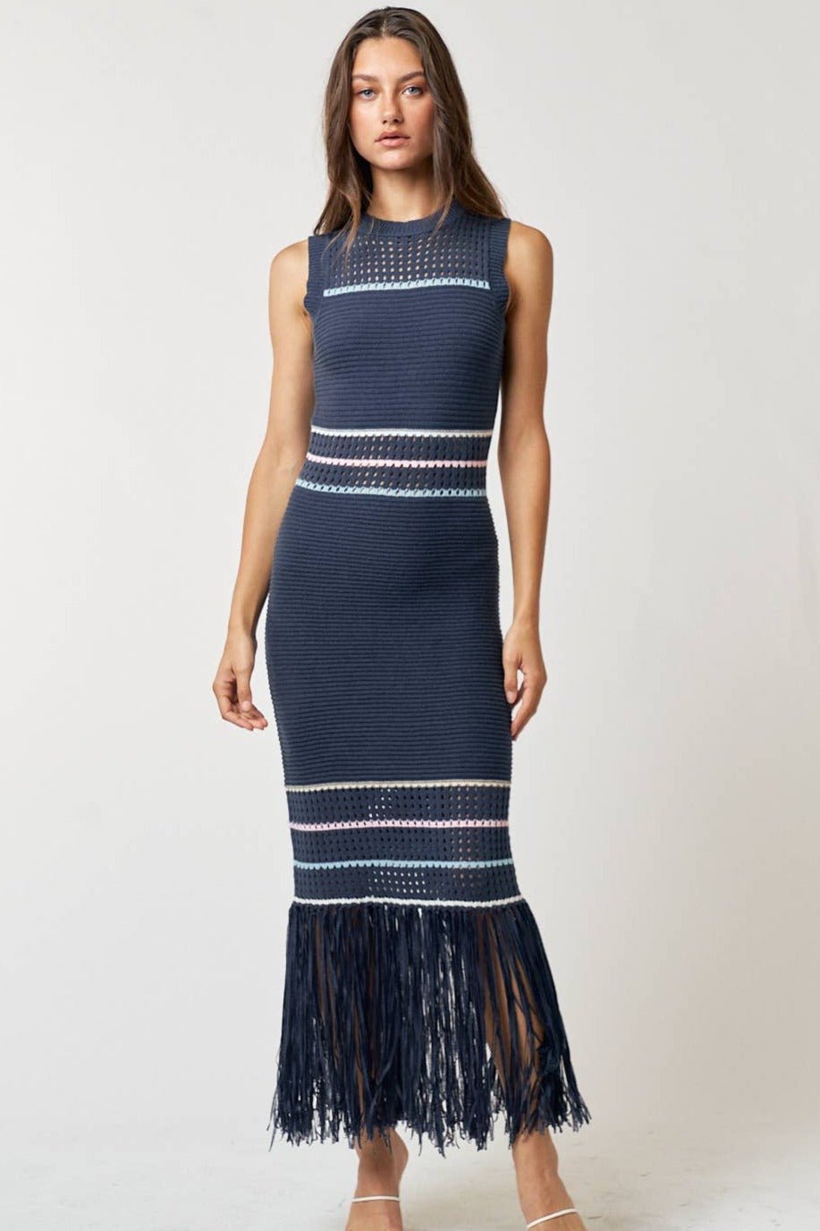 Kelsey Knit Fringe Dress