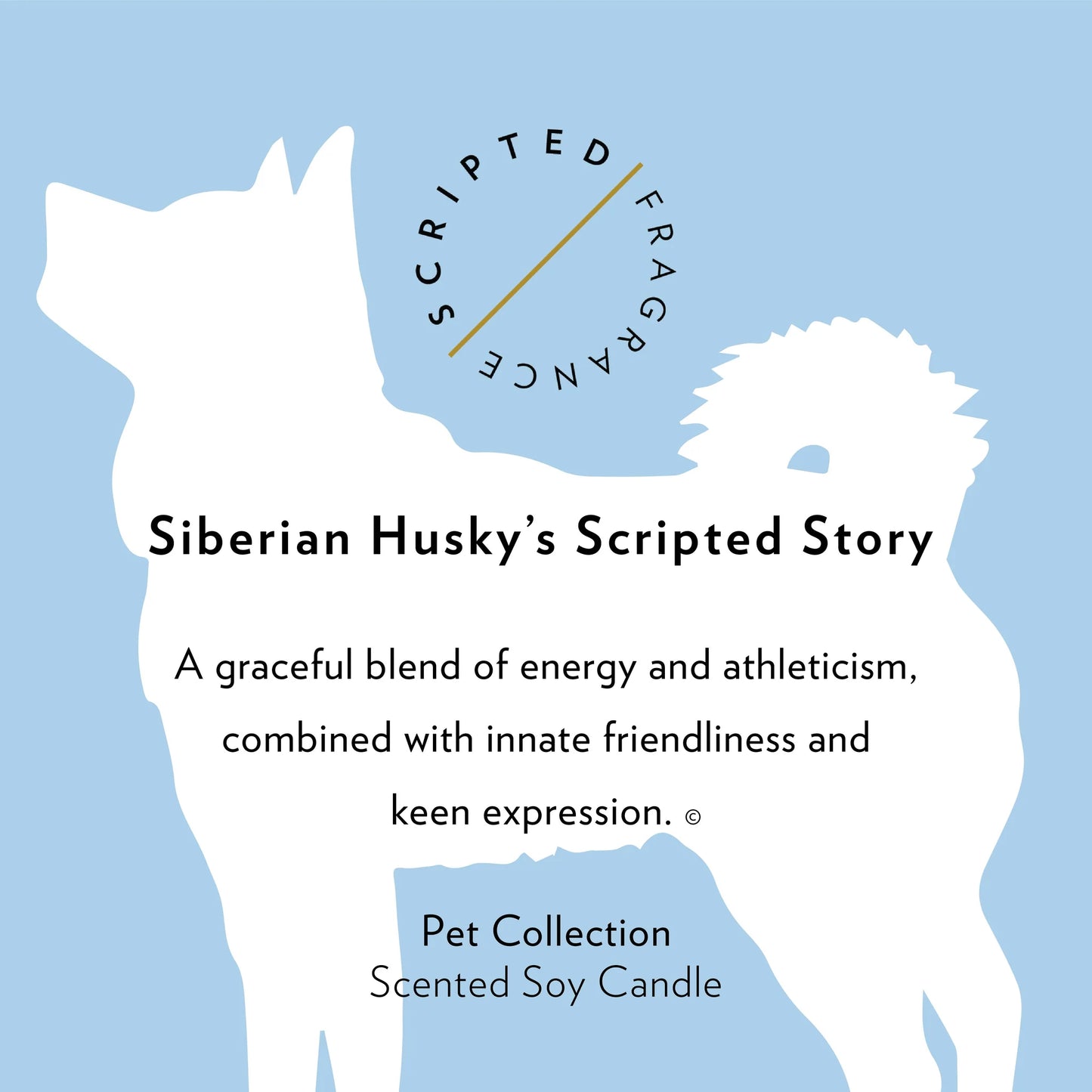 Siberian Husky Candle&Glass