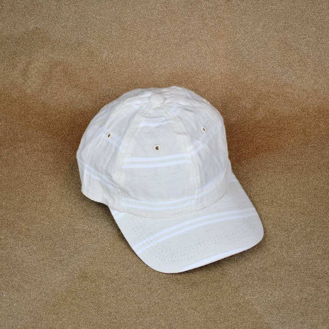 6 Panel NY Made "BALLPARK" Linen Stripe Cap