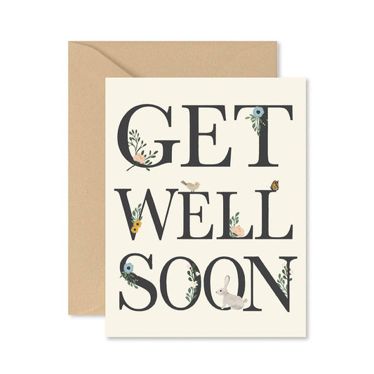 Get Well Soon Floral Greeting Card