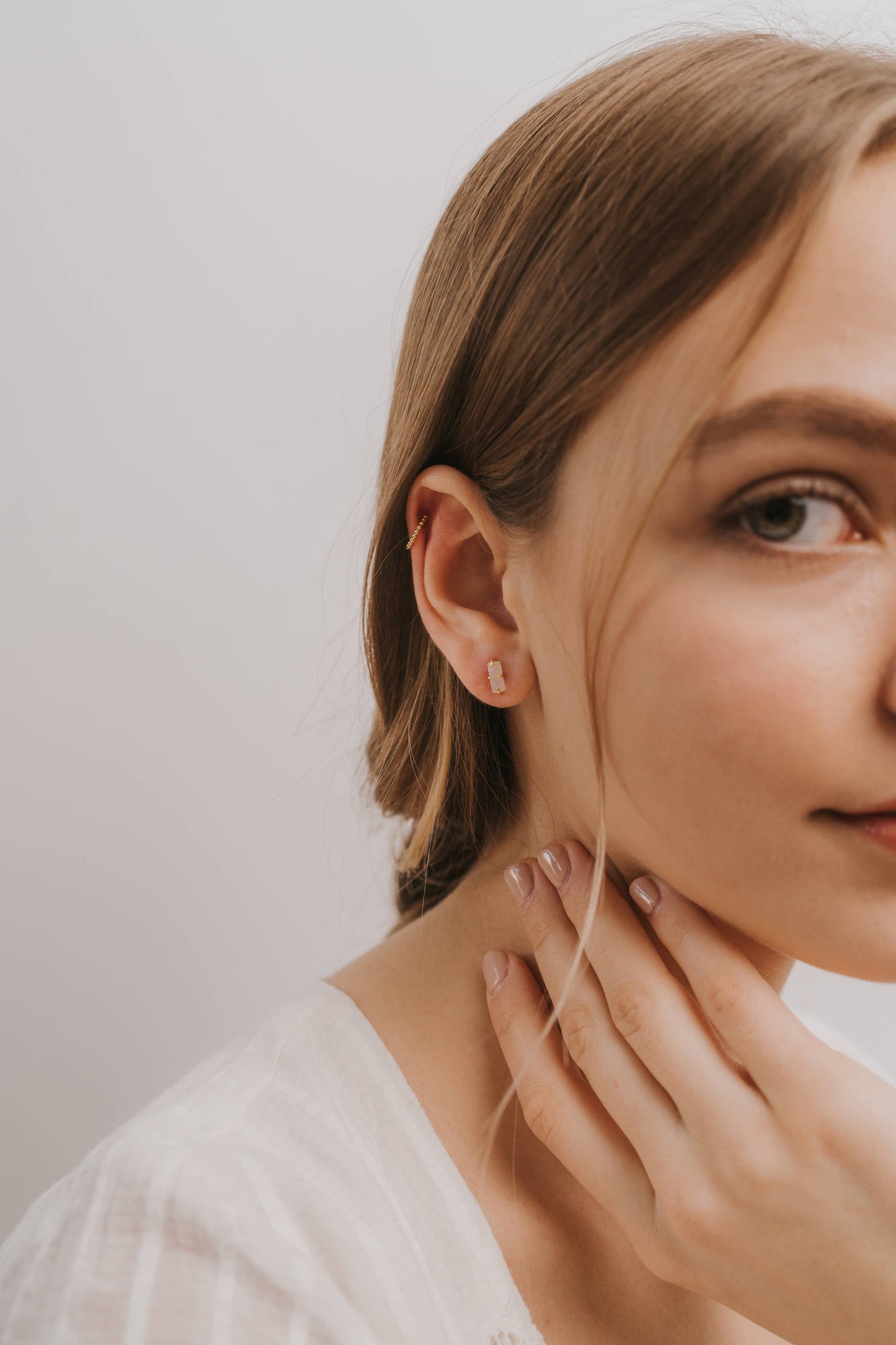 Gold Cuff Earrings - Ball