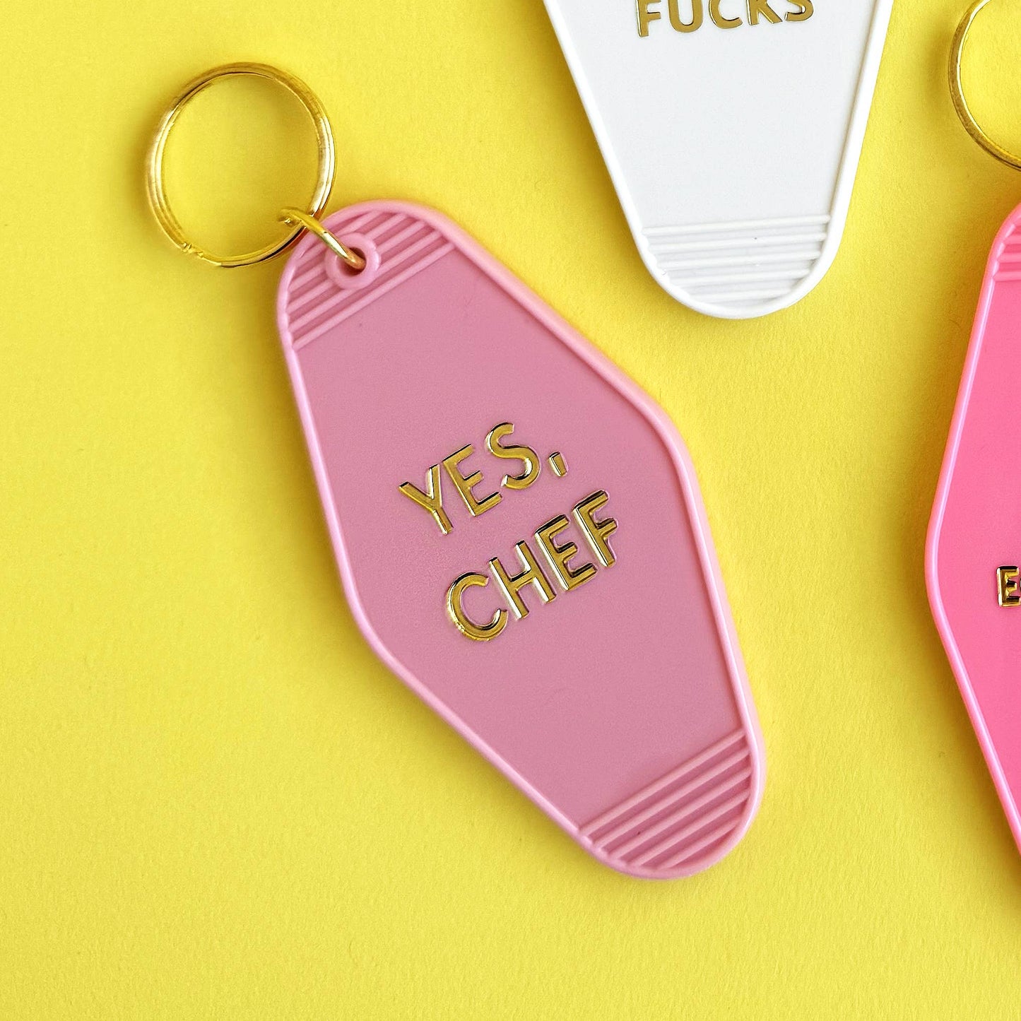 Yes, Chef Gold Printed Keychain