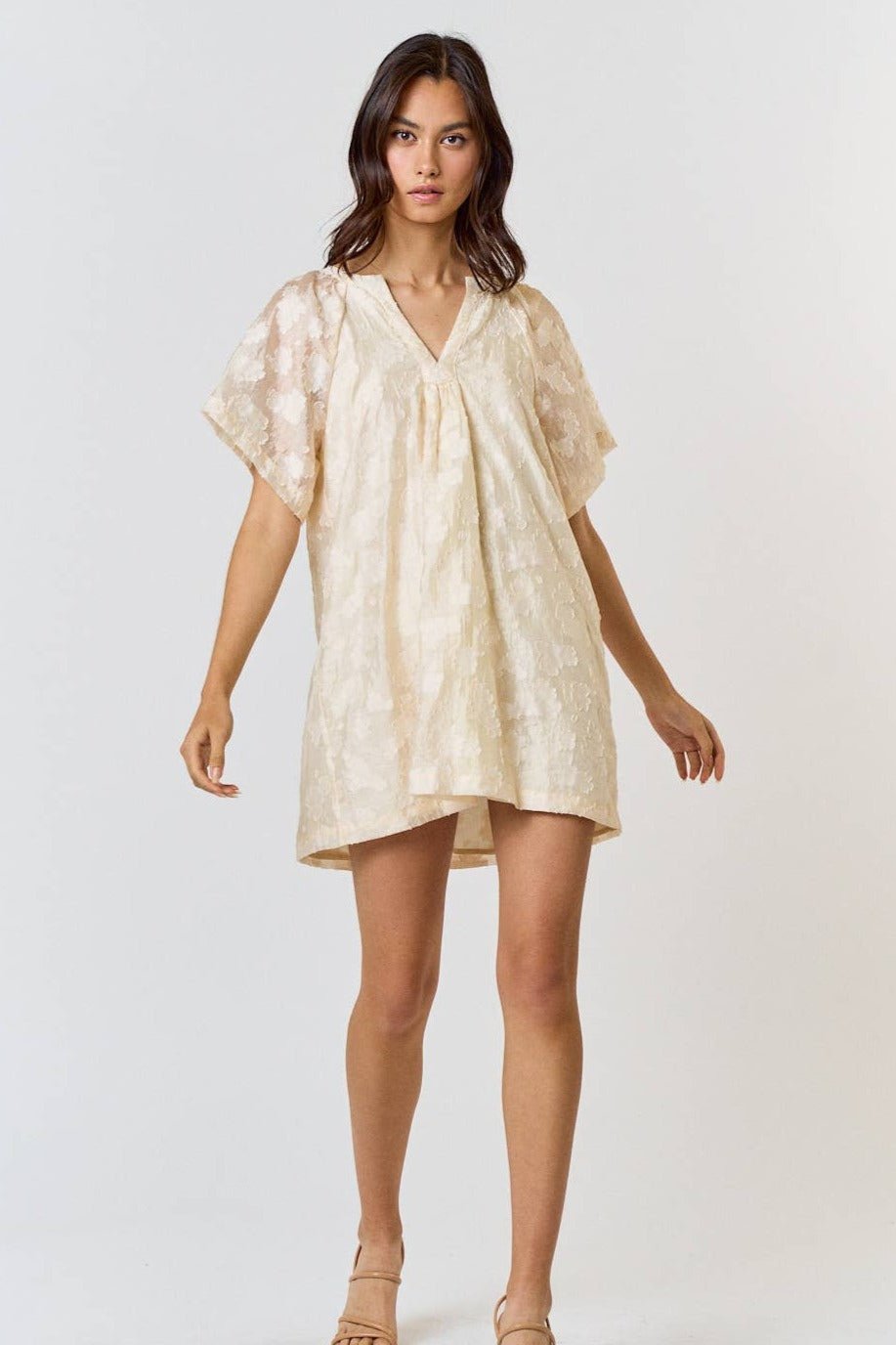 Floral Jacquard Mini Dress