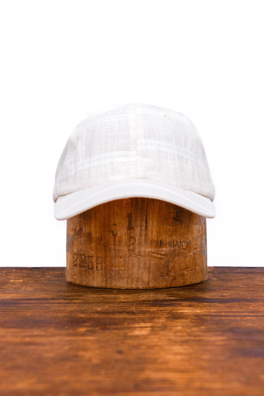 6 Panel NY Made "BALLPARK" Linen Stripe Cap