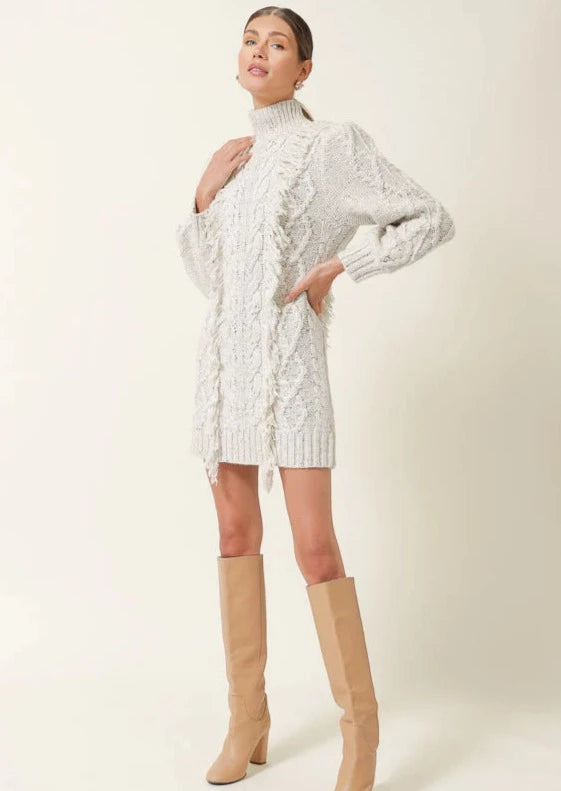 Daria Fringe Sweater Dress