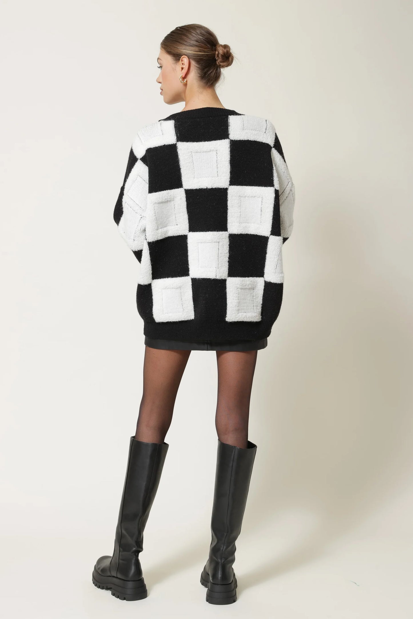Jaque Black and White Square Sweater