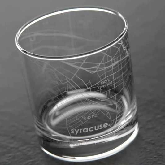 Syracuse NY Map Rocks Glass