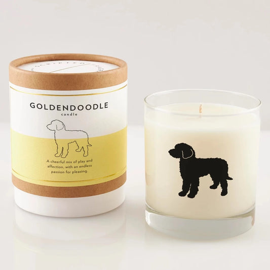 Goldendoodle Candle&Glass