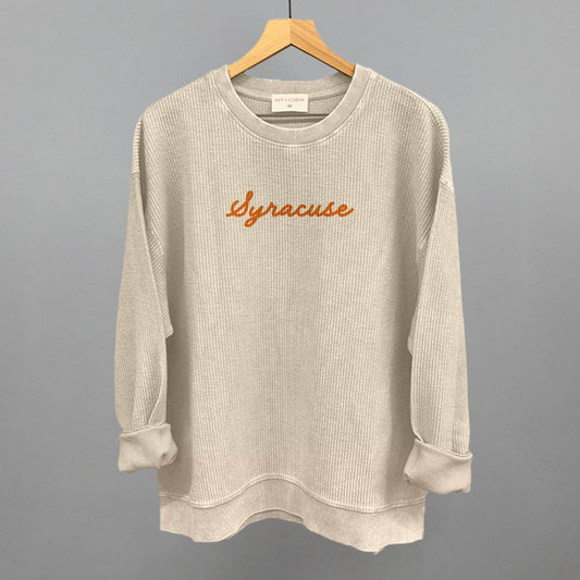 Syracuse Script Corded Crew