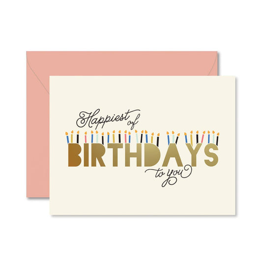 Happiest of Birthdays Coral Greeting Card