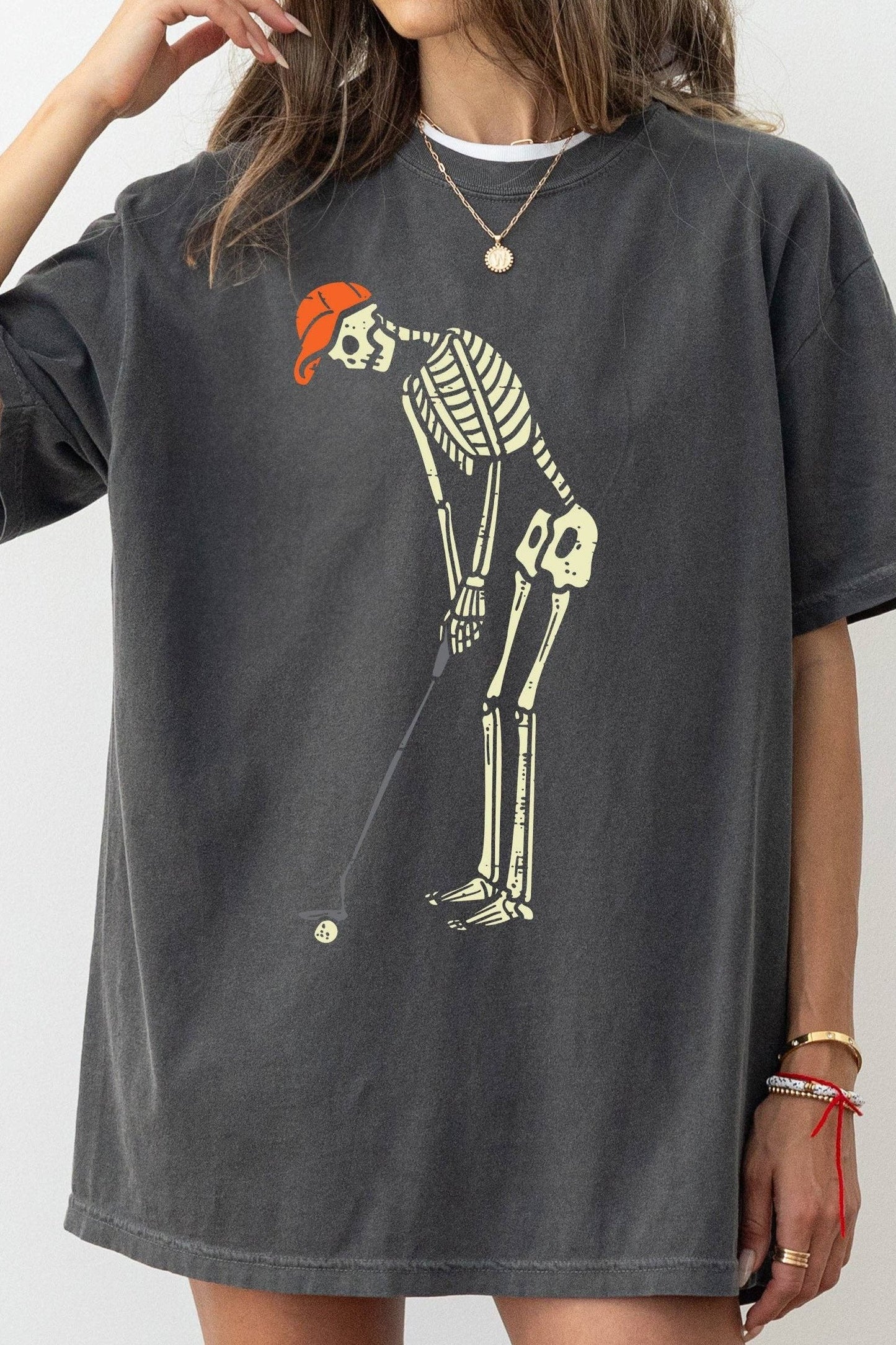 Golf Skeleton T-Shirt - Dark Gray