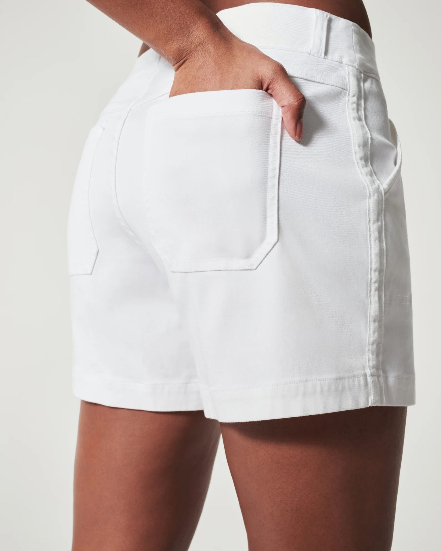 SPANX Stretch Twill Shorts - Bright White