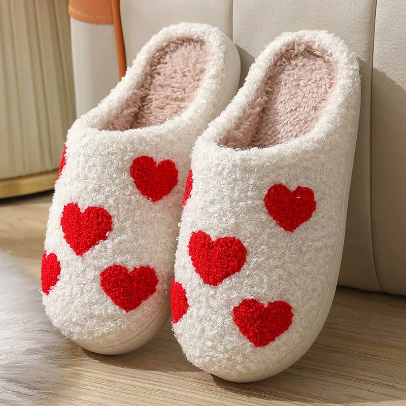Heart Soft Plush Fleece Slippers