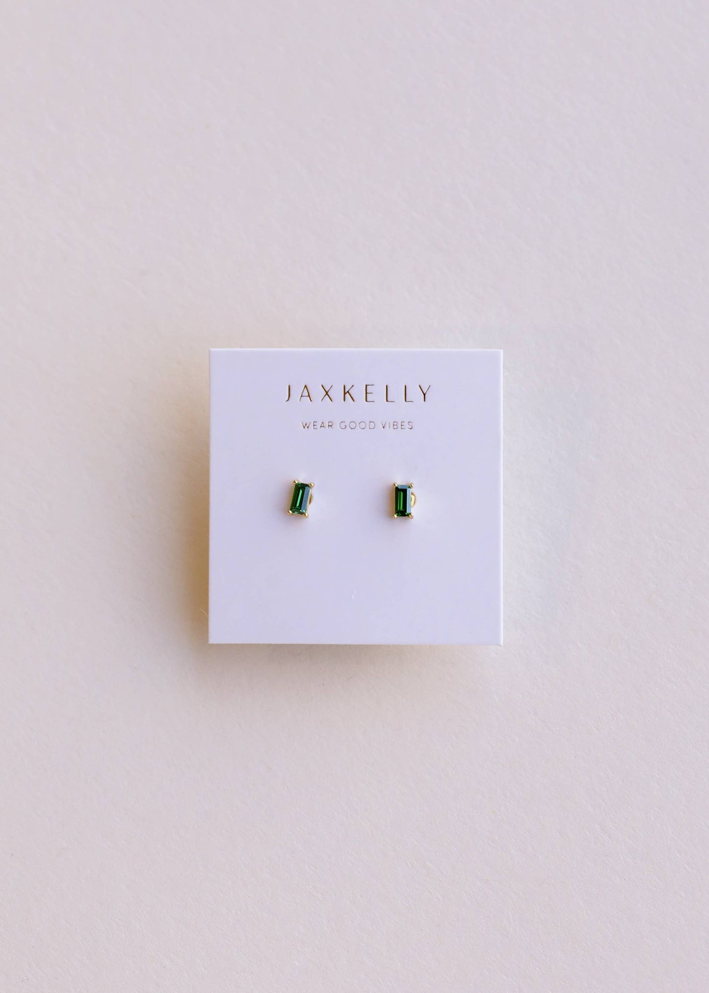 Baguette Emerald Gold Earrings