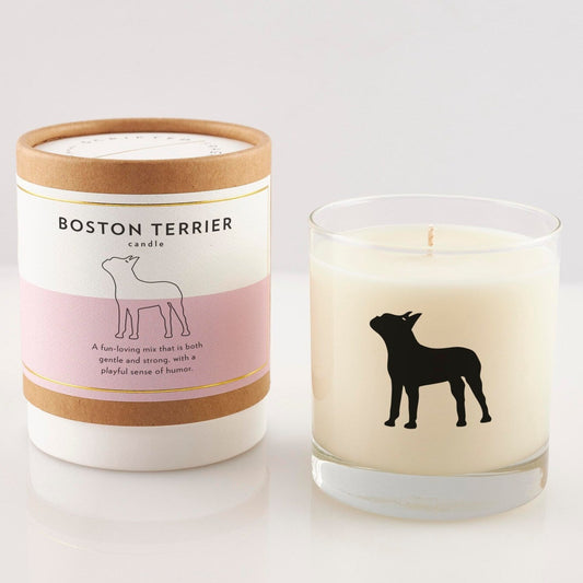Boston Terrier Candle&Glass