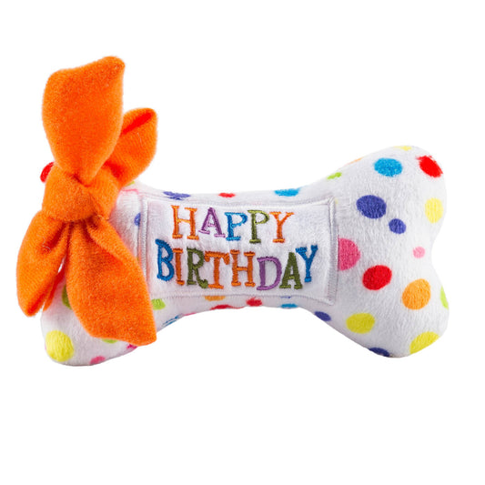 Happy Birthday Plush Bone Toy - Small