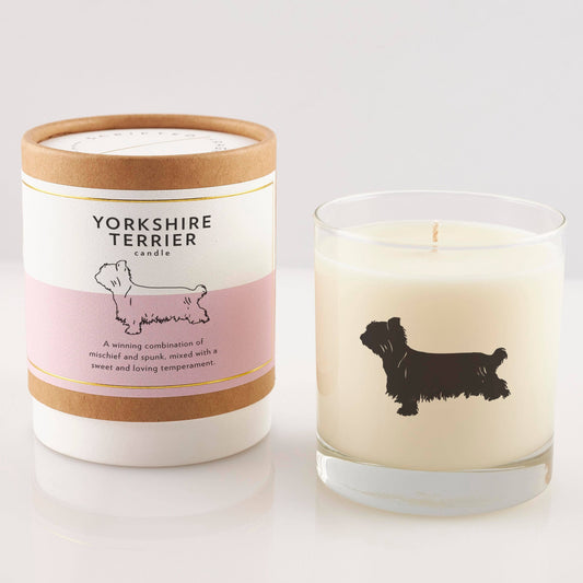 Yorkshire Terrier Candle & Glass