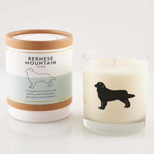 Bernese Mountain Dog Candle&Glass