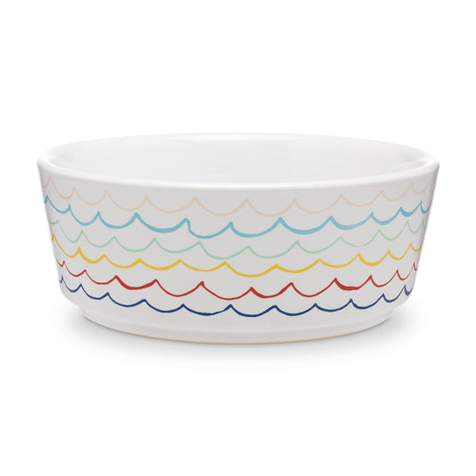 Multi Wave Ceramic Dog Bowl - Medium
