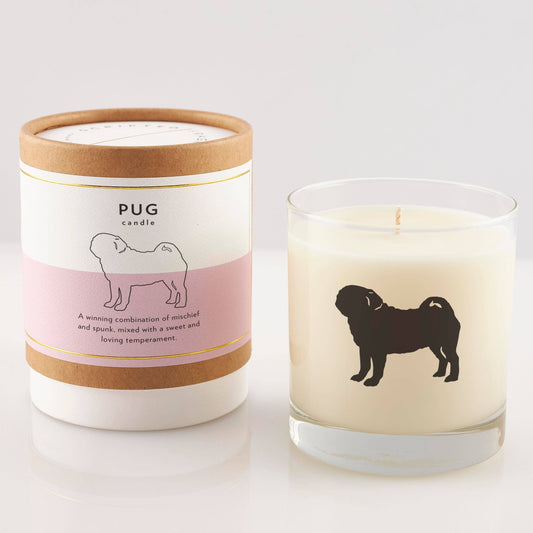 Pug Candle&Glass