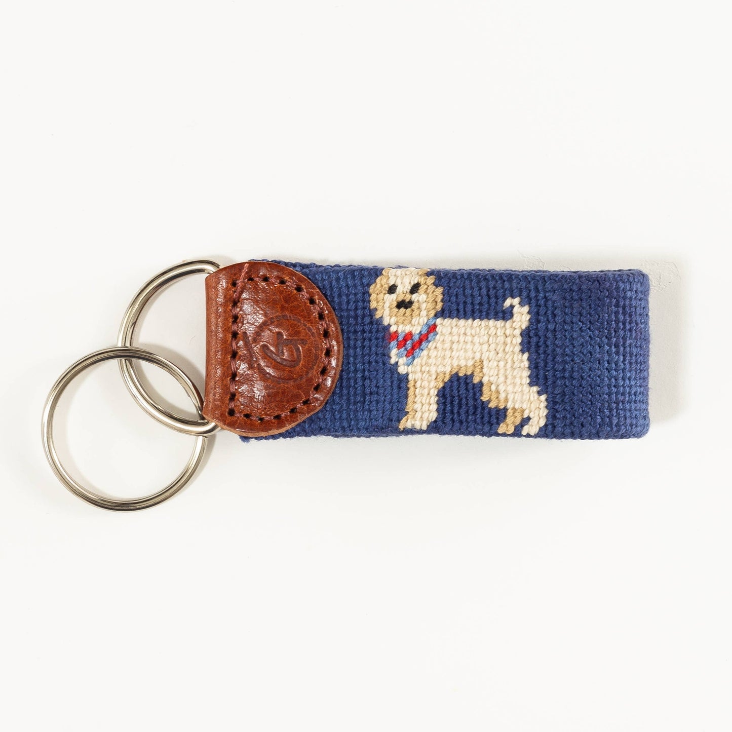 Labradoodle Needlepoint Keychain