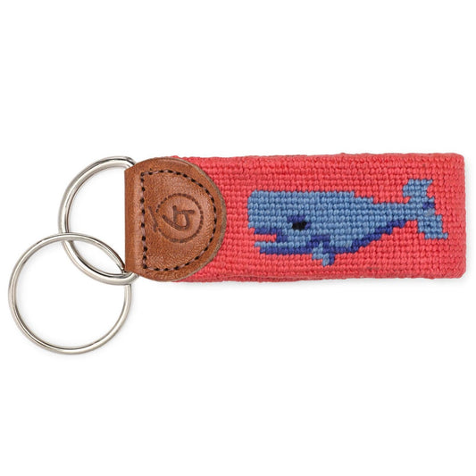 Blue Whale Needlepoint Keychain