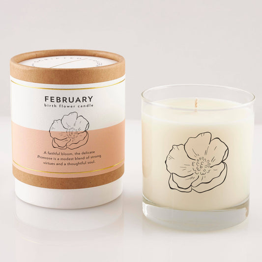 February Birth Flower Candle & Cocktail Glass