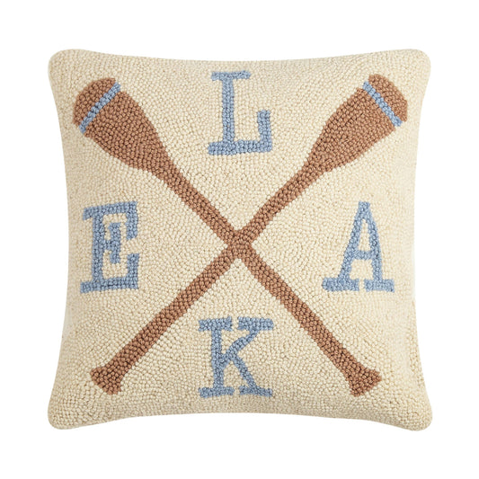 Lake Oars Wool Hook Pillow