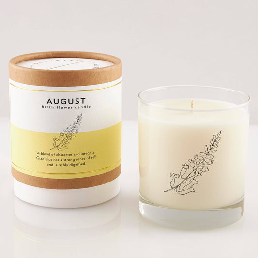 August Birth Flower Candle&Glass