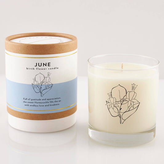 June Birth Flower Candle&Glass