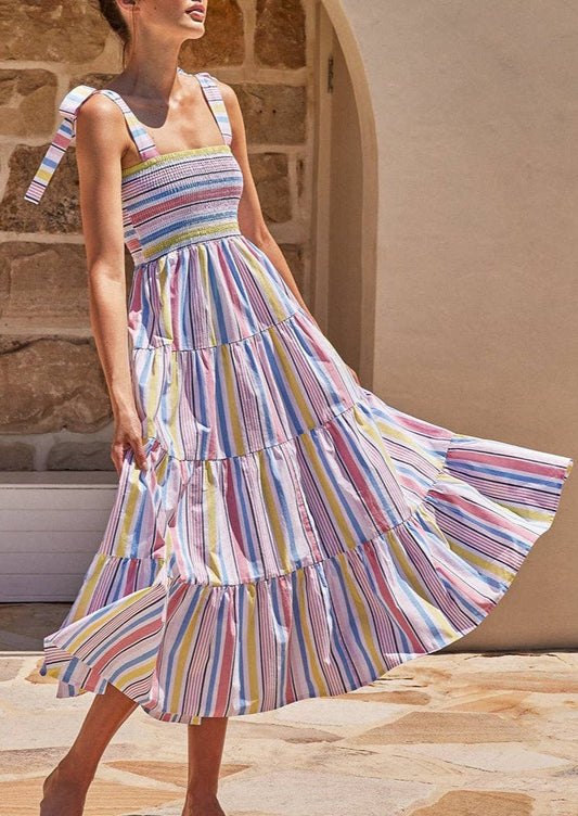Wincosy - Striped Maxi Dress