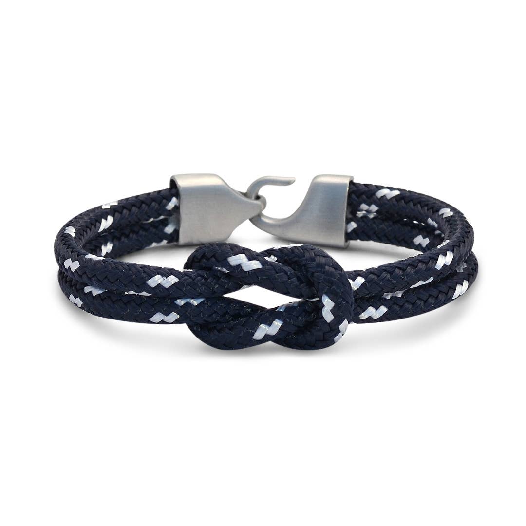 Lemon & Line - Newport Navy and White Square Knot Bracelet