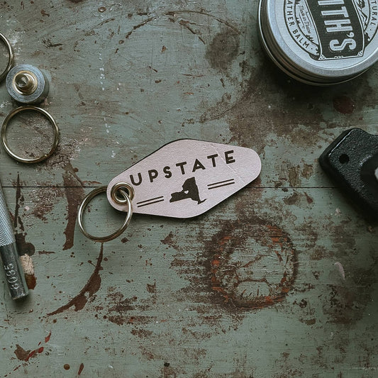 Upstate NY Leather Keychain