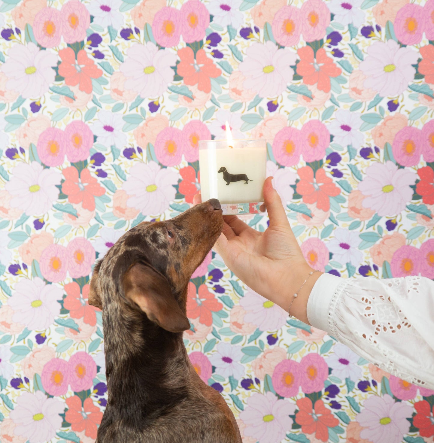 Dachshund Candle & Glass